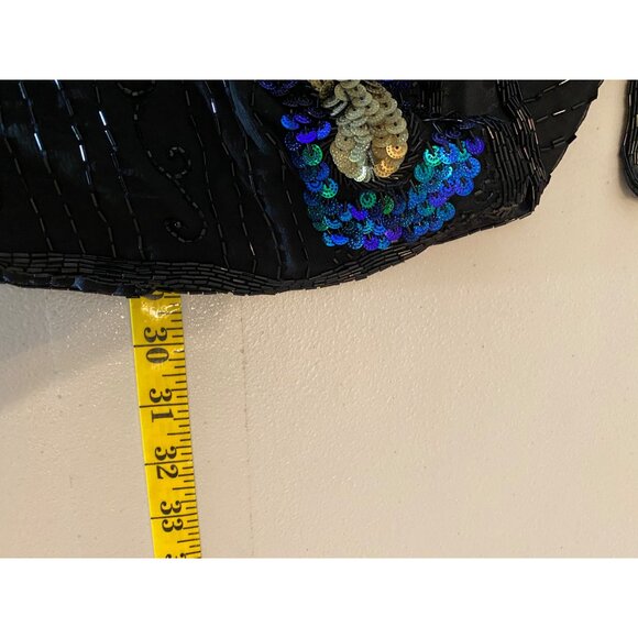 Jakelin Designs Sequin Embellished Silk Jacket Black Gold & Blue Size 2X - Picture 7 of 10